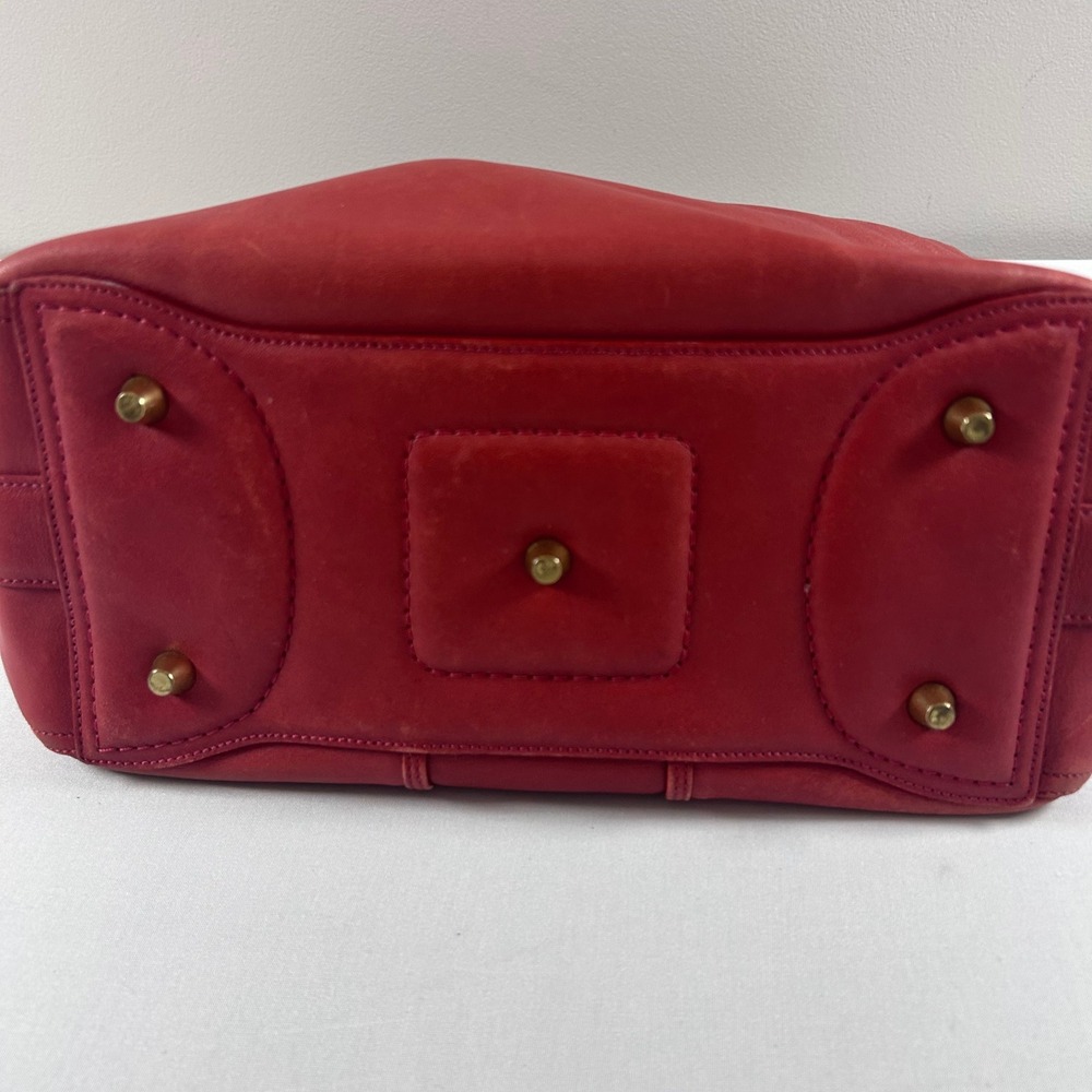 Coach Amanda 6951 Shoulder Bag Womens Red Leather Hobo Brass Vintage Y2K Boho - Picture 6 of 16